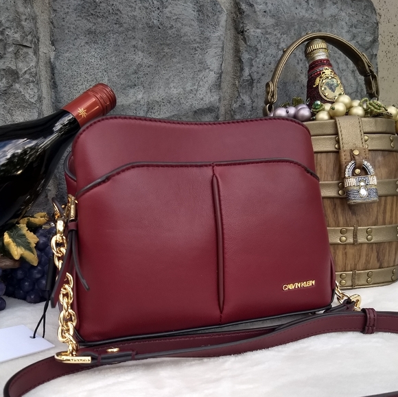 Calvin Klein Bags Calvin Klein Merlot Jenni Positano Leather Bag